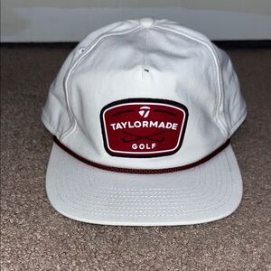 TaylorMade Rope White Cap with Red Emblem